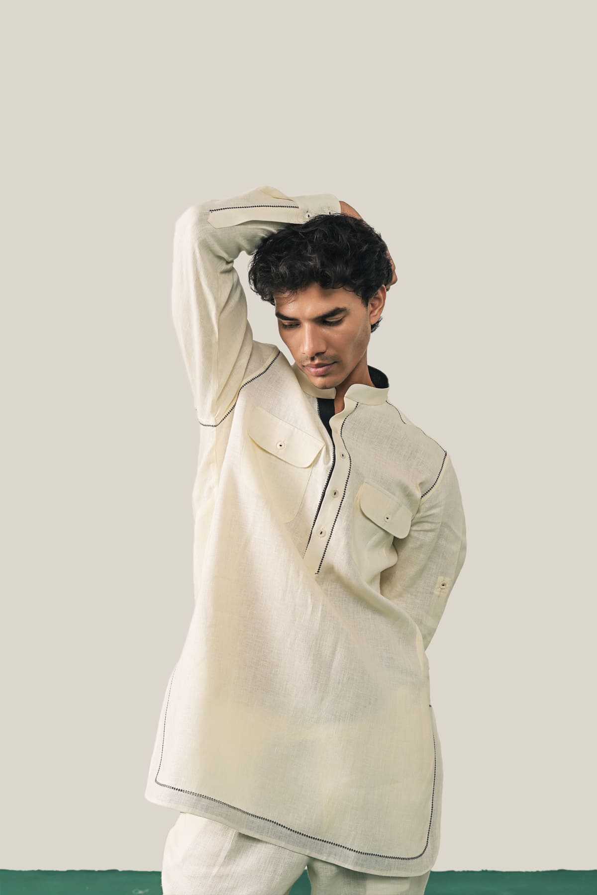 The Fursat Kurta - Cream
