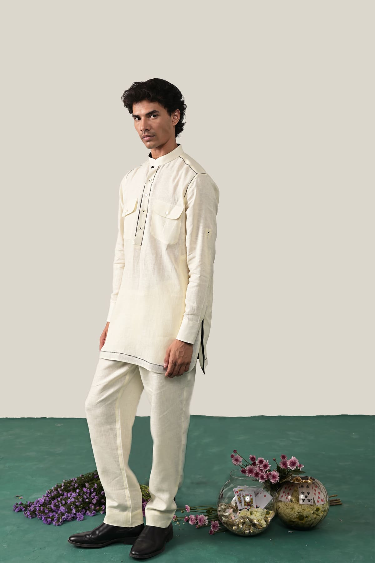 The Fursat Kurta - Cream