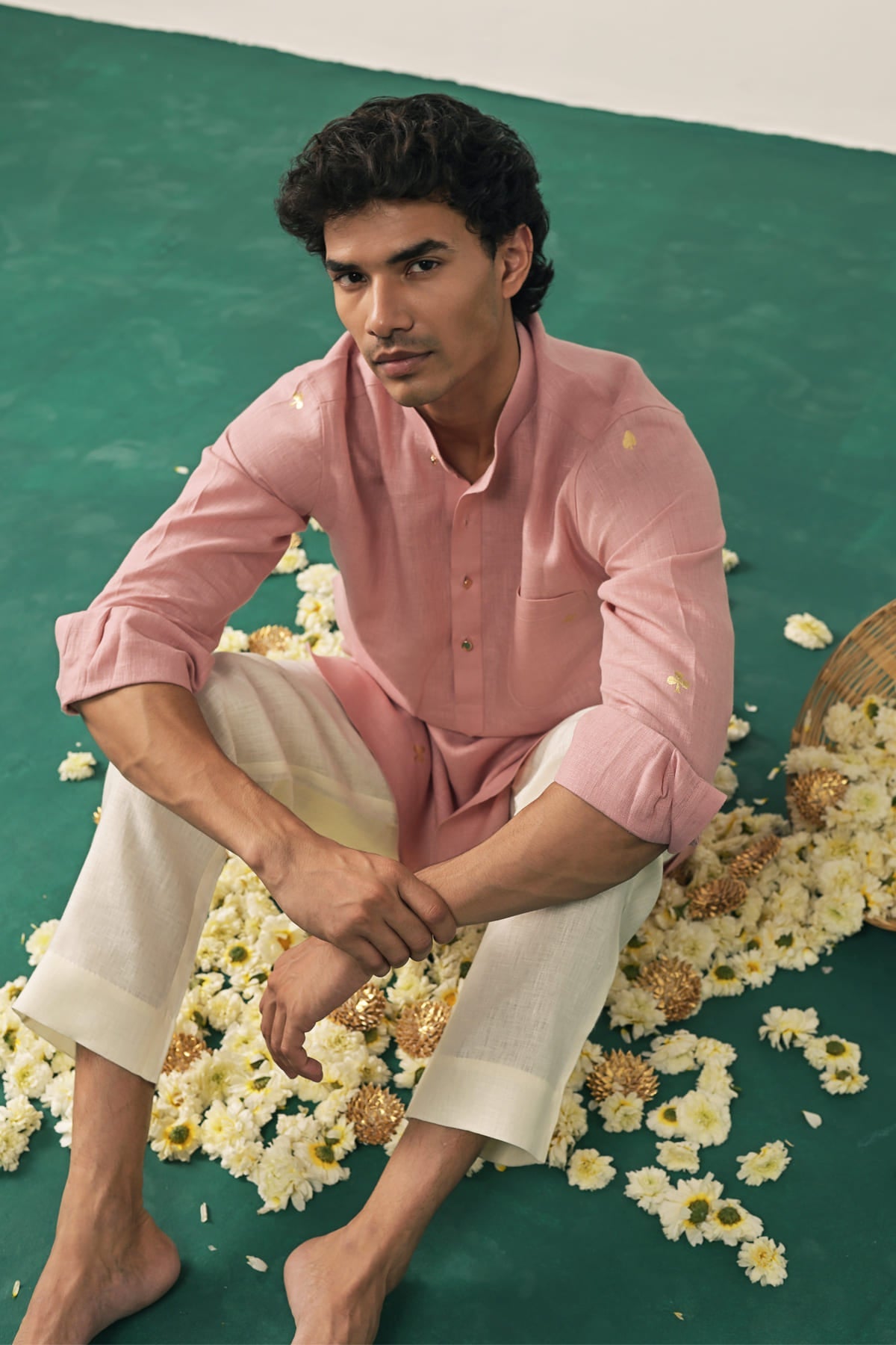 Lord of the Deck Kurta - Coral