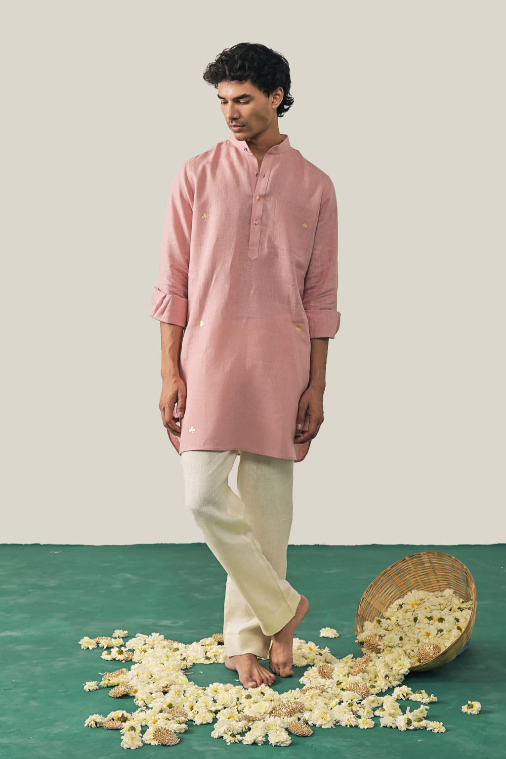 Lord of the Deck Kurta - Coral