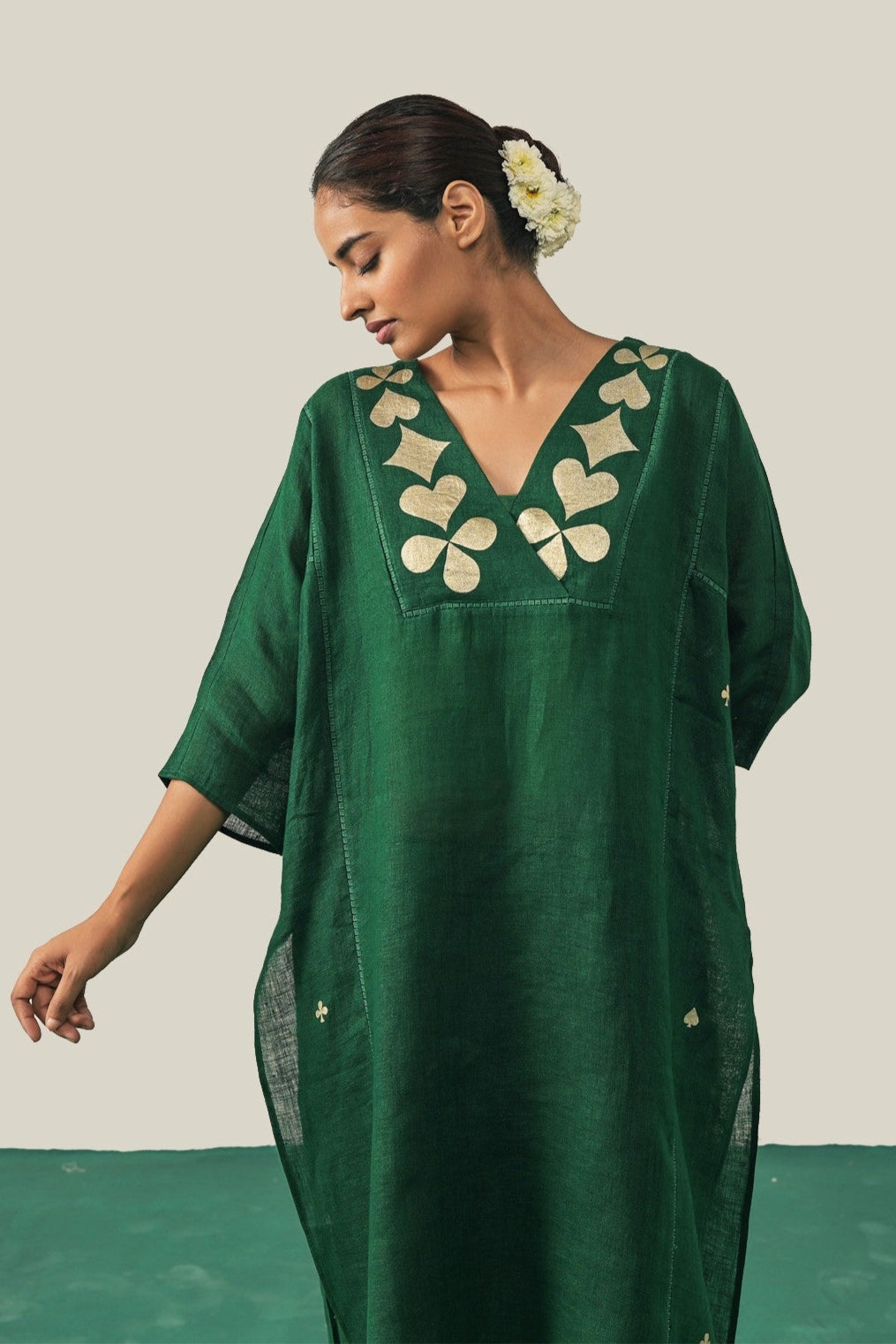 The Flush Femme Kurta Set - Bottle Green