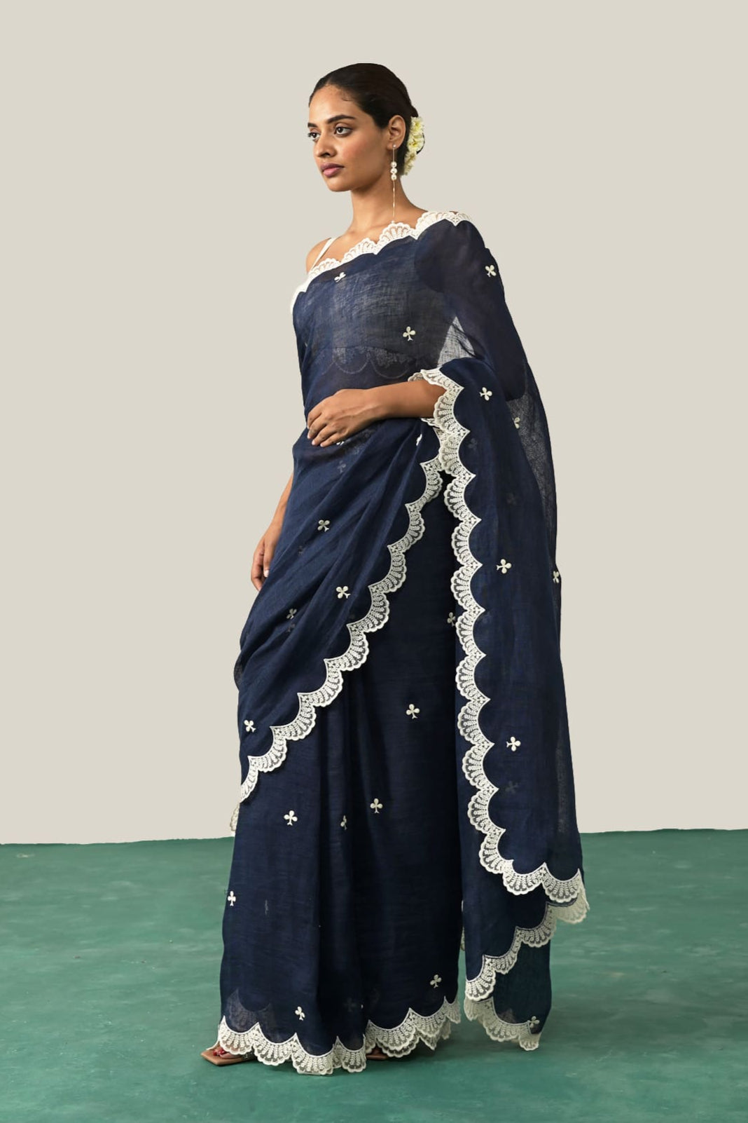 The Queen of Clubs Saree - Navy Blue