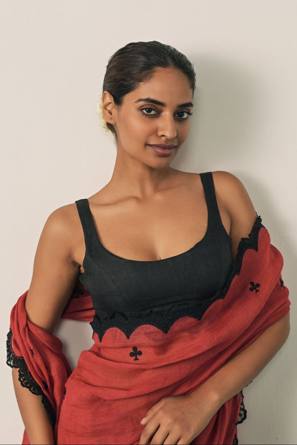 The Queen of Clubs Saree - Red