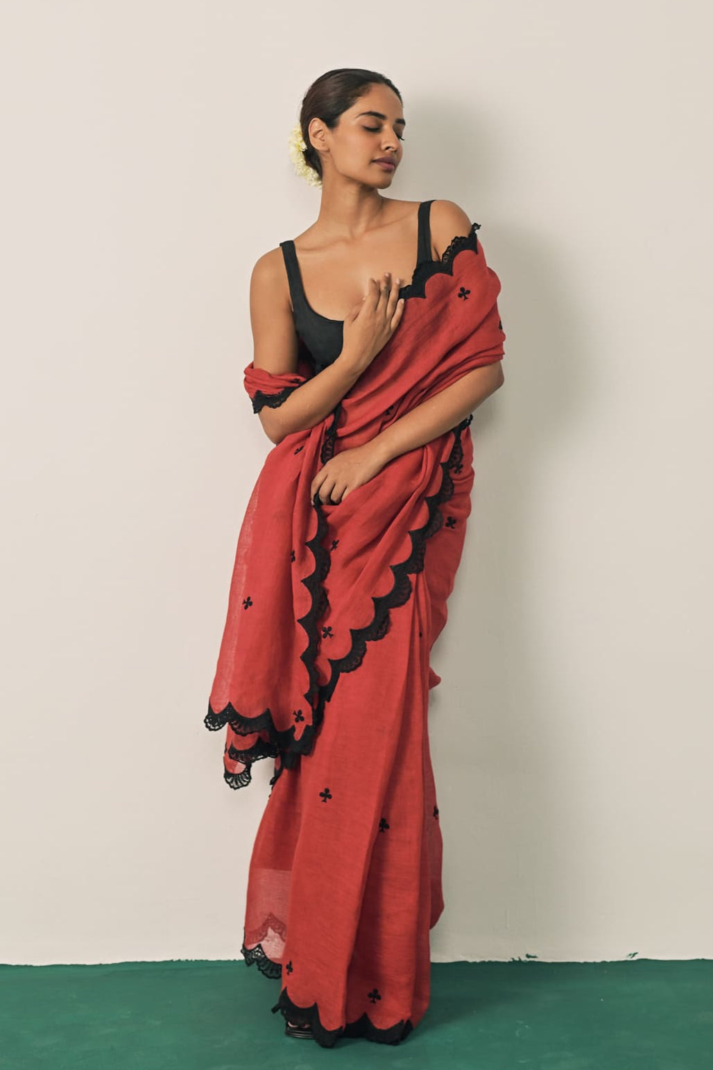 The Queen of Clubs Saree - Red