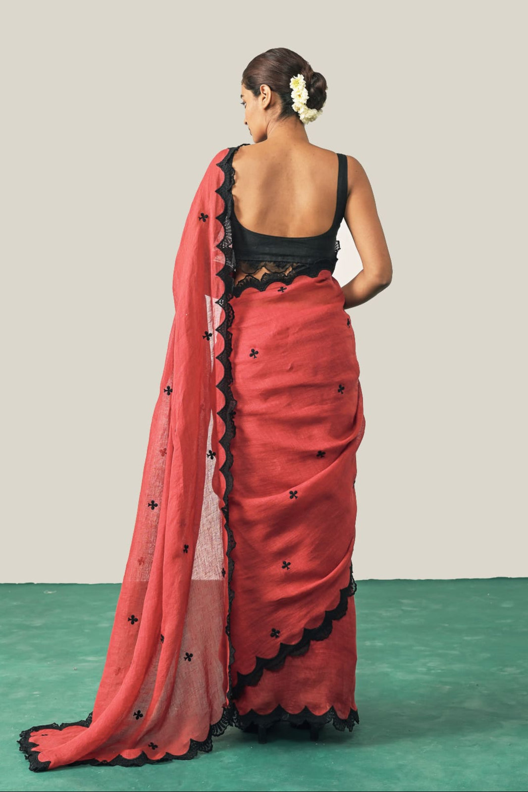 The Queen of Clubs Saree - Red