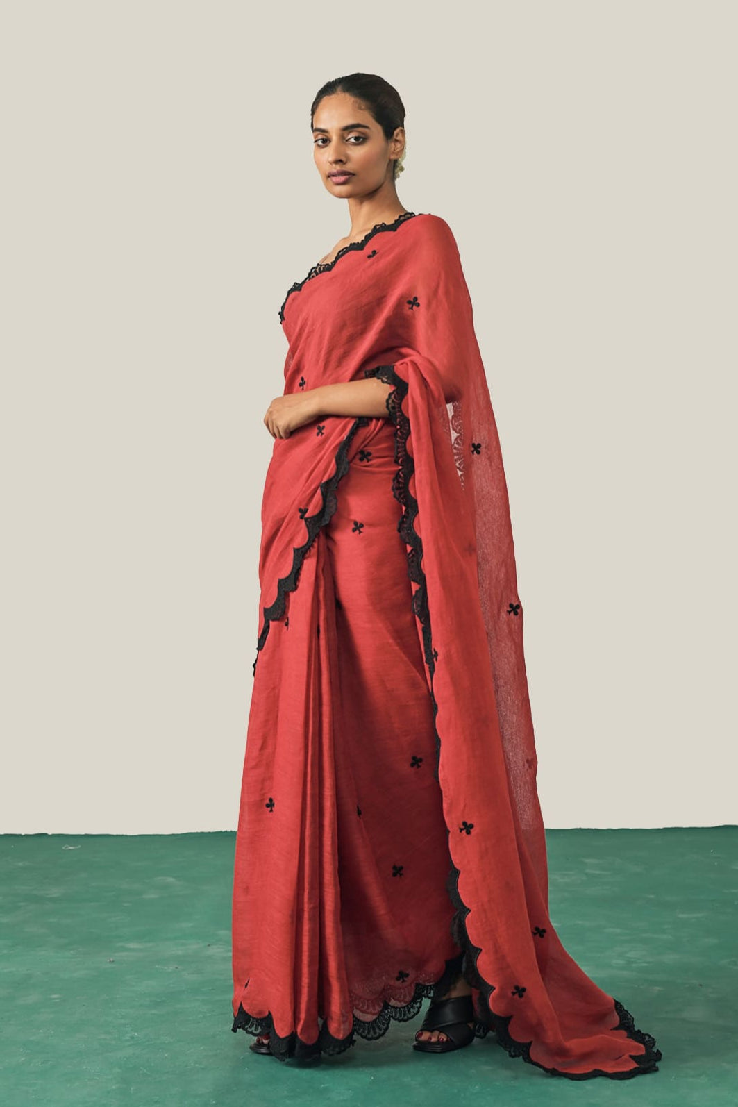 The Queen of Clubs Saree - Red