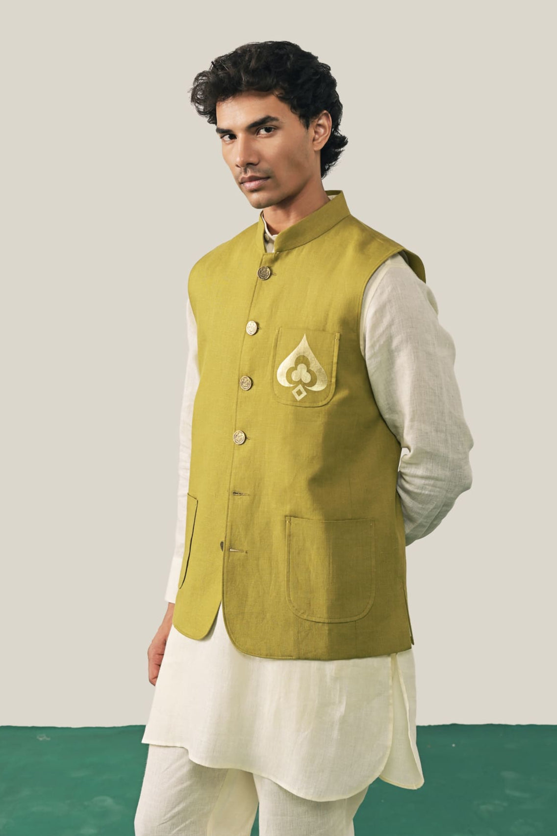 The Wild Card Prince Waistcoat - Olive