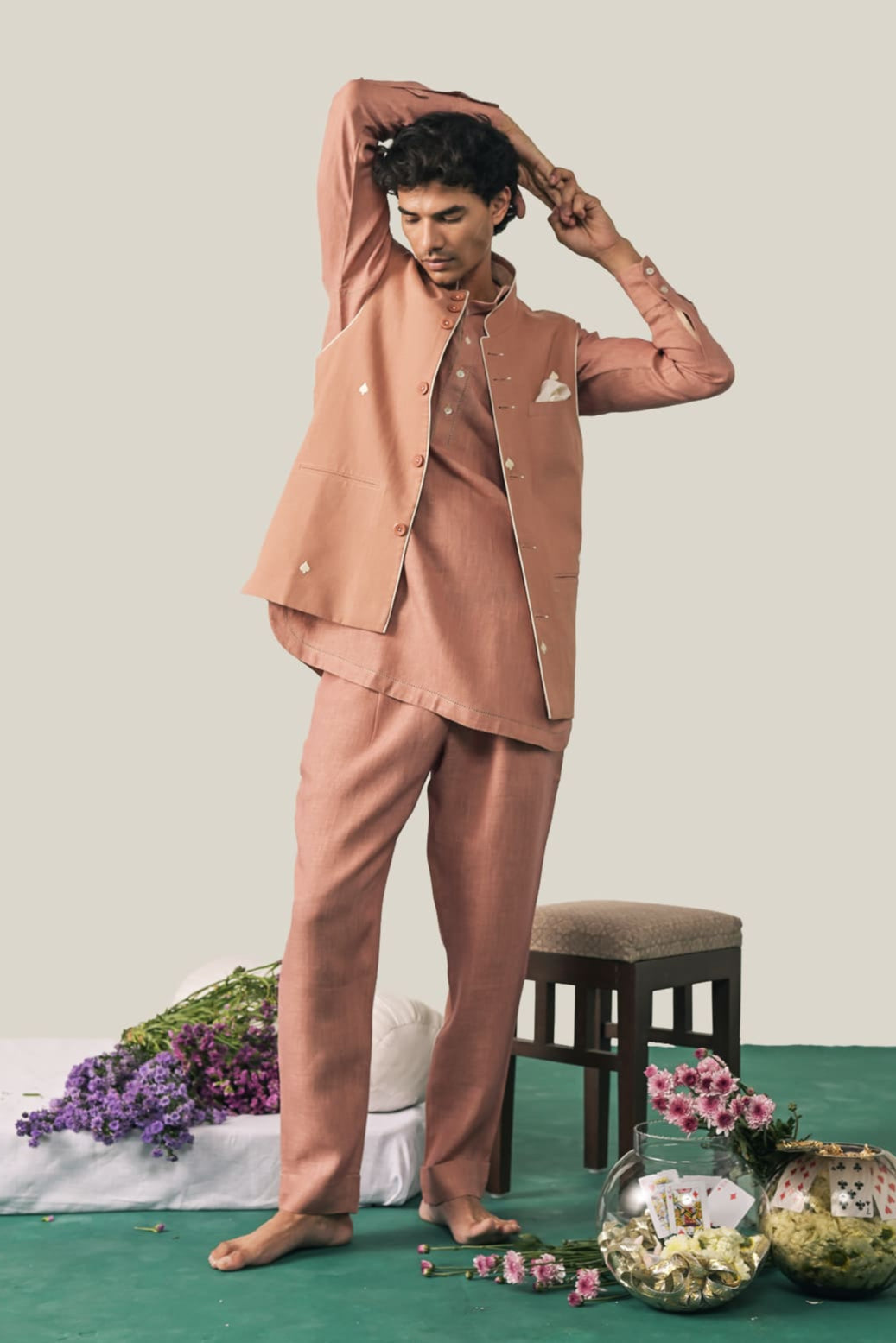 The Royal Rummy Waistcoat - Jaipuri Pink