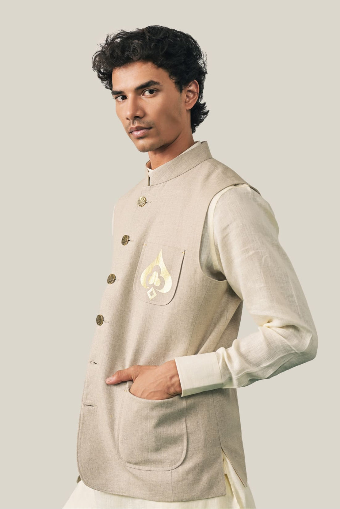 The Wild Card Prince Waistcoat - Natural