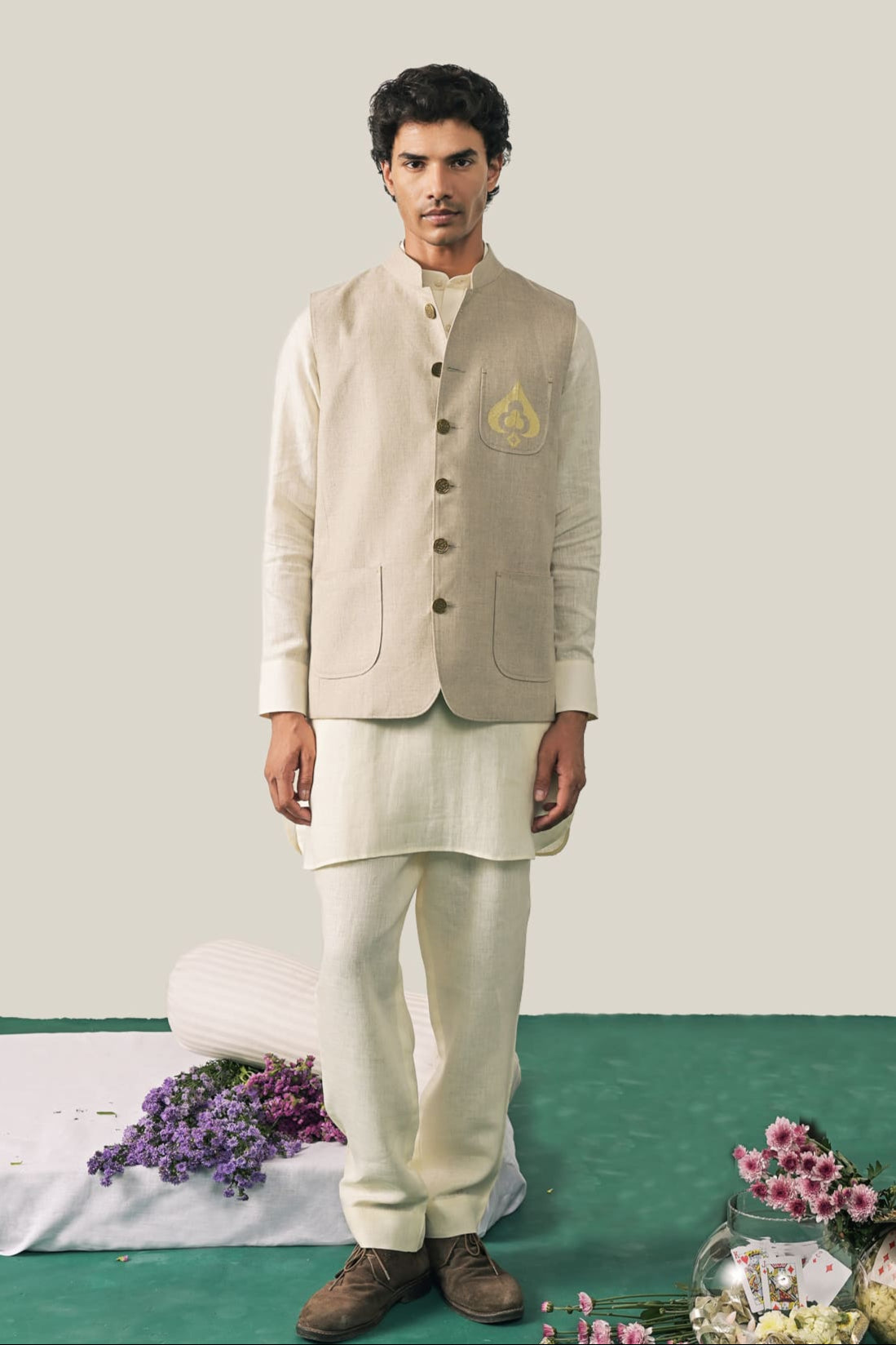 The Wild Card Prince Waistcoat - Natural